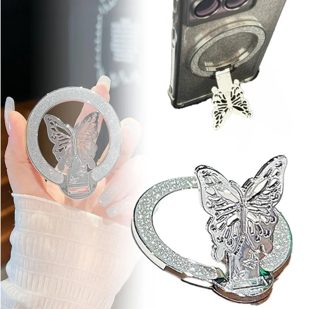 Glitter Butterfly‎ Foldable Cellphone Magnetic Ring Holder Phone Grip Kickstand